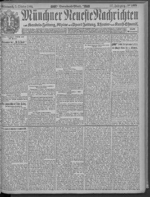Münchner neueste Nachrichten Mittwoch 5. Oktober 1904