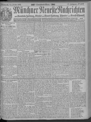 Münchner neueste Nachrichten Mittwoch 12. Oktober 1904