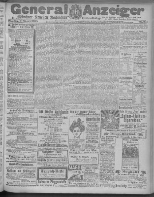 Münchner neueste Nachrichten Dienstag 2. August 1898