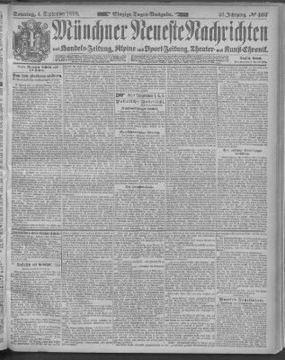 Münchner neueste Nachrichten Sonntag 4. September 1898