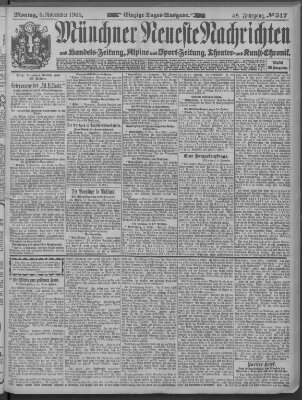 Münchner neueste Nachrichten Montag 6. November 1905