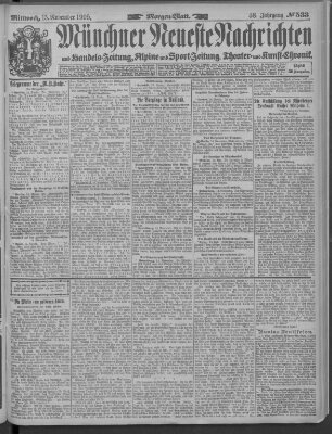 Münchner neueste Nachrichten Mittwoch 15. November 1905