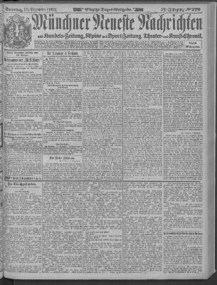 Münchner neueste Nachrichten Sonntag 10. Dezember 1905
