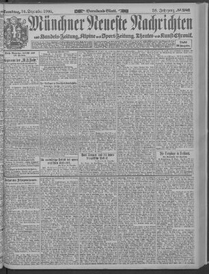 Münchner neueste Nachrichten Samstag 16. Dezember 1905
