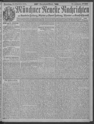Münchner neueste Nachrichten Samstag 30. Dezember 1905