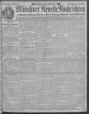 Münchner neueste Nachrichten Sonntag 7. Mai 1905