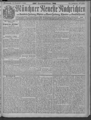 Münchner neueste Nachrichten Mittwoch 12. September 1906