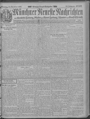 Münchner neueste Nachrichten Montag 10. Dezember 1906