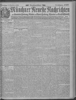 Münchner neueste Nachrichten Dienstag 11. Dezember 1906