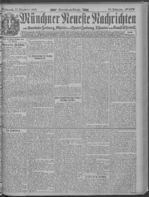 Münchner neueste Nachrichten Mittwoch 12. Dezember 1906