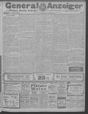Münchner neueste Nachrichten Dienstag 2. Januar 1906