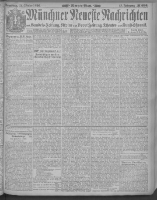 Münchner neueste Nachrichten Samstag 24. Oktober 1896