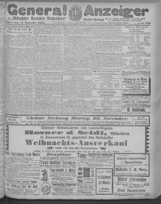 Münchner neueste Nachrichten Donnerstag 12. November 1896