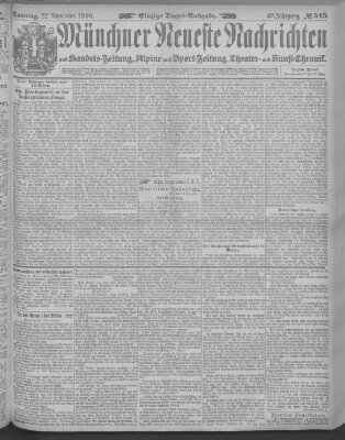 Münchner neueste Nachrichten Sonntag 22. November 1896