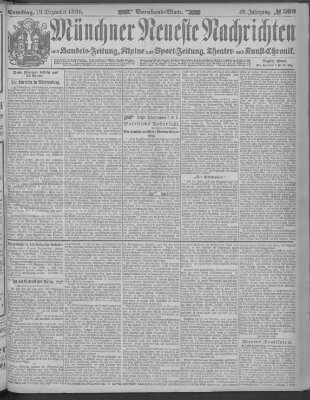 Münchner neueste Nachrichten Samstag 19. Dezember 1896
