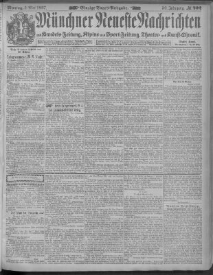 Münchner neueste Nachrichten Montag 3. Mai 1897