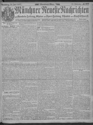 Münchner neueste Nachrichten Samstag 26. Juni 1897
