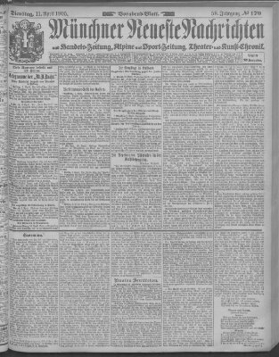 Münchner neueste Nachrichten Dienstag 11. April 1905