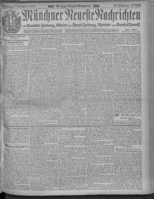 Münchner neueste Nachrichten Sonntag 7. November 1897