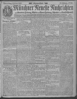 Münchner neueste Nachrichten Donnerstag 8. Februar 1906