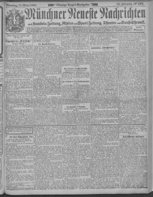 Münchner neueste Nachrichten Montag 19. März 1906