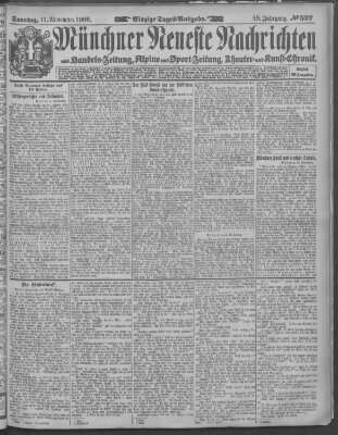Münchner neueste Nachrichten Sonntag 11. November 1906