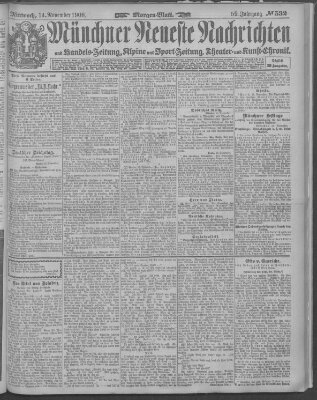 Münchner neueste Nachrichten Mittwoch 14. November 1906