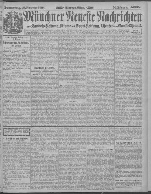 Münchner neueste Nachrichten Donnerstag 29. November 1906