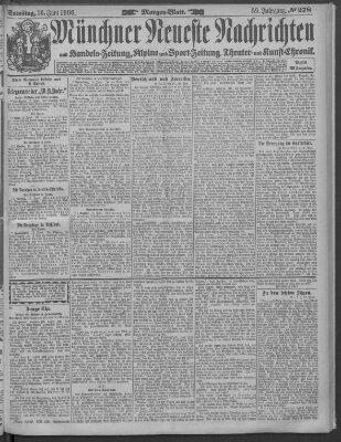 Münchner neueste Nachrichten Samstag 16. Juni 1906