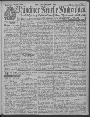 Münchner neueste Nachrichten Samstag 30. Juni 1906