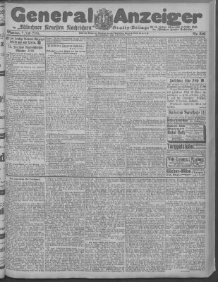 Münchner neueste Nachrichten Montag 9. Juli 1906