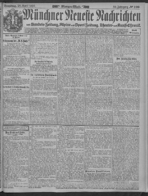 Münchner neueste Nachrichten Samstag 28. April 1906