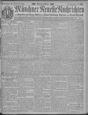 Münchner neueste Nachrichten Dienstag 22. Dezember 1903