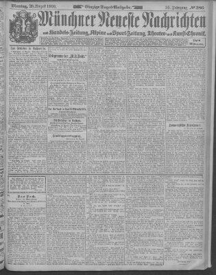 Münchner neueste Nachrichten Montag 20. August 1906