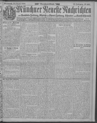 Münchner neueste Nachrichten Mittwoch 29. August 1906