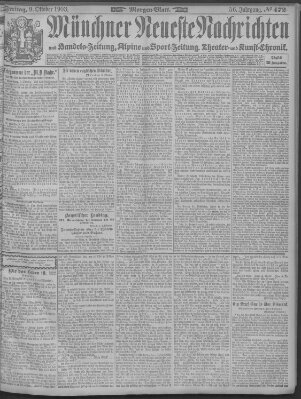 Münchner neueste Nachrichten Freitag 9. Oktober 1903