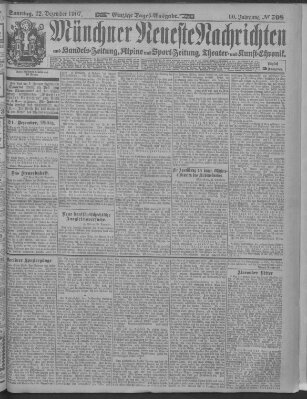 Münchner neueste Nachrichten Sonntag 22. Dezember 1907