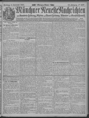 Münchner neueste Nachrichten Freitag 6. September 1907