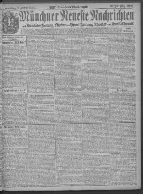 Münchner neueste Nachrichten Donnerstag 3. Januar 1907