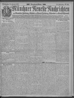 Münchner neueste Nachrichten Mittwoch 30. Januar 1907