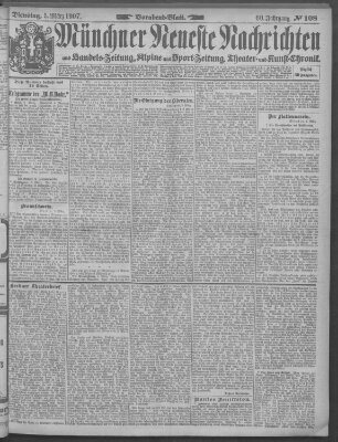 Münchner neueste Nachrichten Dienstag 5. März 1907