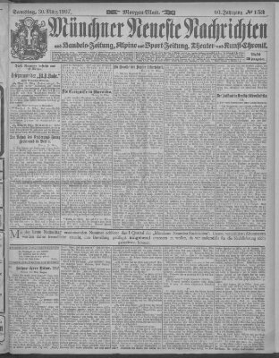 Münchner neueste Nachrichten Samstag 30. März 1907
