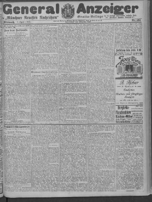 Münchner neueste Nachrichten Mittwoch 17. April 1907