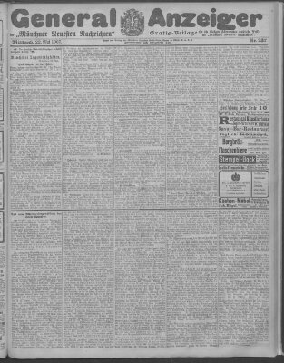 Münchner neueste Nachrichten Mittwoch 22. Mai 1907
