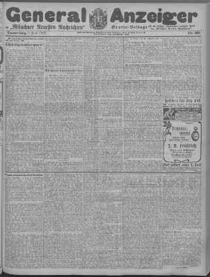 Münchner neueste Nachrichten Donnerstag 6. Juni 1907