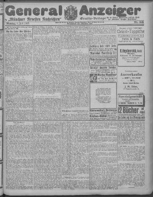 Münchner neueste Nachrichten Montag 8. Juli 1907