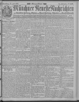 Münchner neueste Nachrichten Samstag 27. Juli 1907