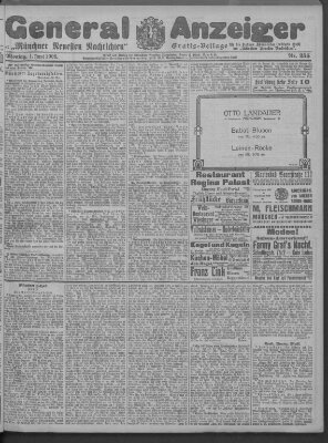 Münchner neueste Nachrichten Montag 1. Juni 1908