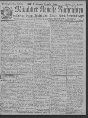 Münchner neueste Nachrichten Sonntag 1. März 1908