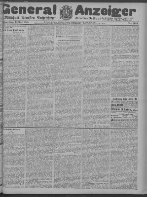 Münchner neueste Nachrichten Donnerstag 30. April 1908